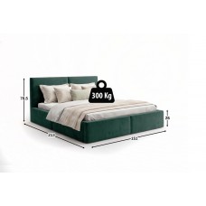 Gulta ar paceļamo mehānismu HILTON 140x200, zaļš