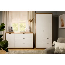 Skapis FORN SZF2D2S, ozols delano/balts glancēts