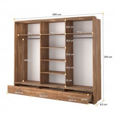 Skapis ar apgaismojumu ARTI AR-01P, ozols stirling