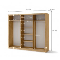 Skapis ar bīdamām durvīm 3D IDEA ID-01, ozols shetland