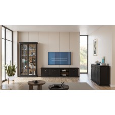 Klasiska kumode LUCCA K4D4S, melns grafīts
