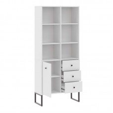 Grāmatu plaukts LINEA 1D3S, Balts