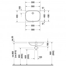 Izlietne D-Code,48cmx65cm
