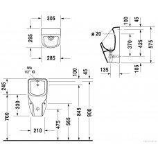 Pisuārs D-Code,29cmx30.5cm