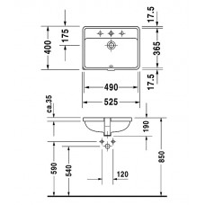Izlietne Starck 3,46cmx55cm