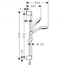 Dušas Komplekts Croma Select S 1Jet90cm
