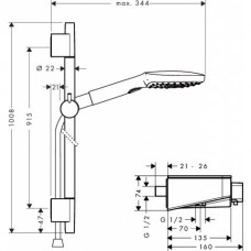 Dušas Komplekts Ar Termostatu Showertablet Select 300 Combi/Raindance Select E 120 3Jet
