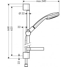 Dušas Komplekts Croma 100 Vario/Unica`C65cm