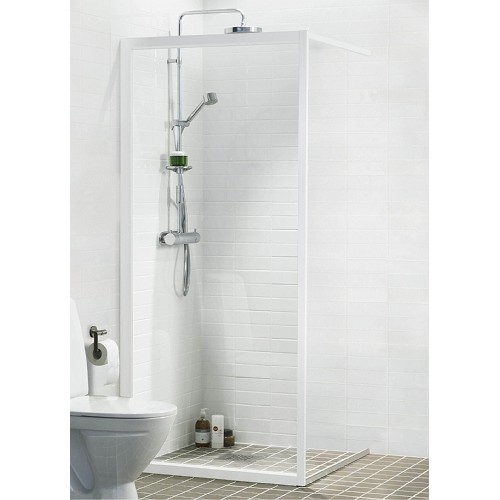 Dušas Siena Solid Sv90cm,Balts/caurspīdīgs Dušas Siena Solid Sv90cm,Balts/caurspīdīgs