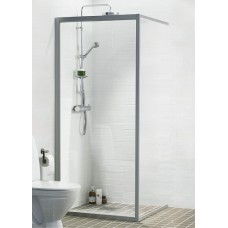 Dušas Siena Solid Sv90cm,Matēts sudrabs/caurspīdīgs stikls