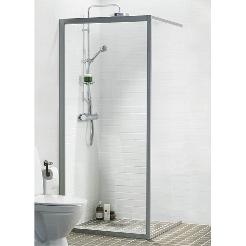 Dušas Siena Solid Sv90cm,Matēts sudrabs/caurspīdīgs stikls