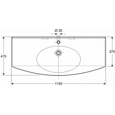 Izlietne Caprice,47cmx115cm
