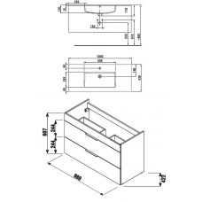 Izlietnes Un Skapīša Komplekts Cube,43cmx100cm