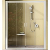 Dušas Durvis Nrdp4,140cm, Balts/Grape Stikls