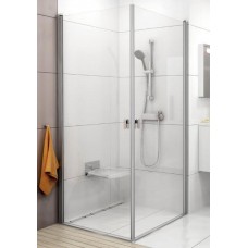 Durvis Dušas Stūrim Crv1,90cm,Satīns/Caurspīdīgs Stikls