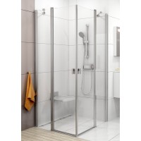 Dušas Durvis Stūrim Crv2,110cm,Satīns/Caurspīdīgs Stikls