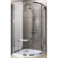 Dušas Stūris Pskk3,90cm,Balts/Caurspīdīgs Stikls