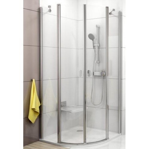 Dušas Stūris Cskk4,90cmx90cm,Balts/Caurspīdīgs Stikls