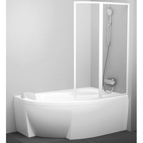 Vannas Siena Vsk2 Vannai Rosa,140cm,Balts/Caurspīdīgs Stikls