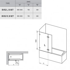 Vannas Siena Bvs2,100cm,Hroms/Caurspīdīgs Stikls