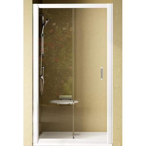 Dušas Durvis Nrdp2,100cm,Balts/Caurspīdīgs Stikls