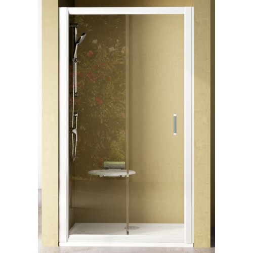 Dušas Durvis Nrdp2,120cm,Balts/Caurspīdīgs Stikls