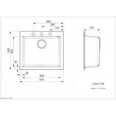 Virtuves Izlietne Como 105,50cmx57cm