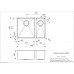 Virtuves Izlietne Ontario 34X40+18X40 (L),44cmx59.3cm