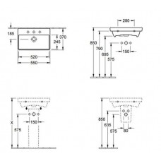 Izlietne Avento Compact,37cmx55cm