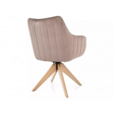 Krēsls ar roku balstiem AZALIA D VELVET tumši bēšs