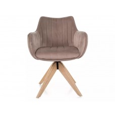 Krēsls ar roku balstiem AZALIA D VELVET tumši bēšs