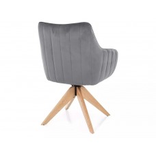 Krēsls ar roku balstiem AZALIA D VELVET pelēks