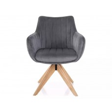 Krēsls ar roku balstiem AZALIA D VELVET pelēks