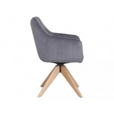 Krēsls ar roku balstiem AZALIA D VELVET pelēks